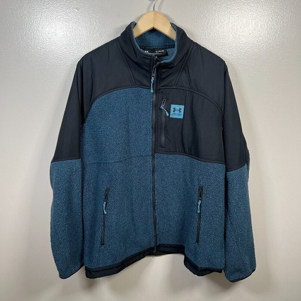 Under Armour Mens Mission Boucle Sherpa Swacket Jacket Size XL UA Full Zip Blue